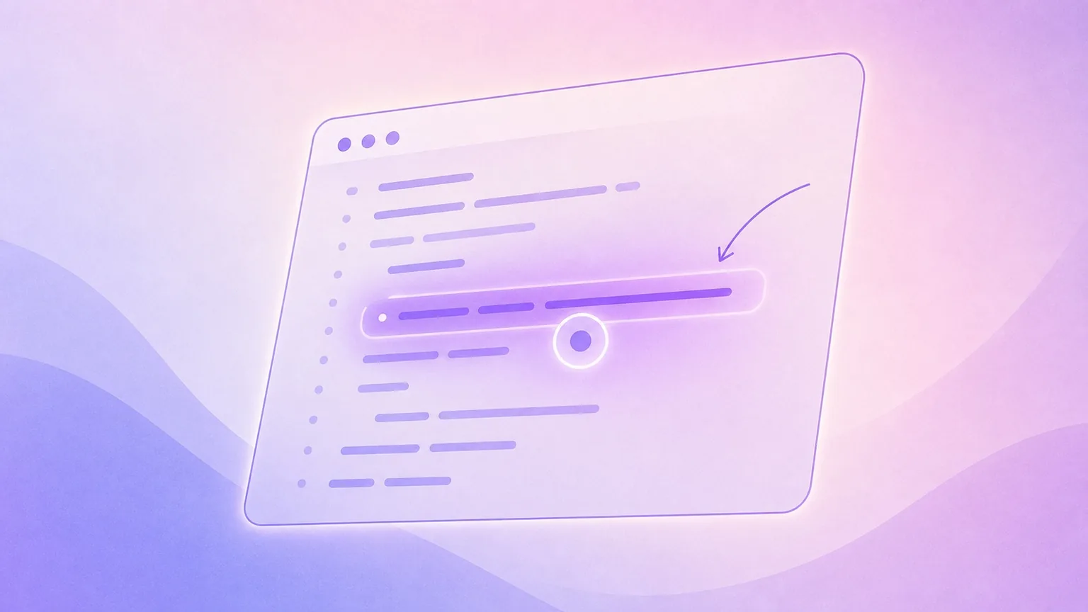 Minimal illustration of a live code panel with a highlighted line and annotation arrow